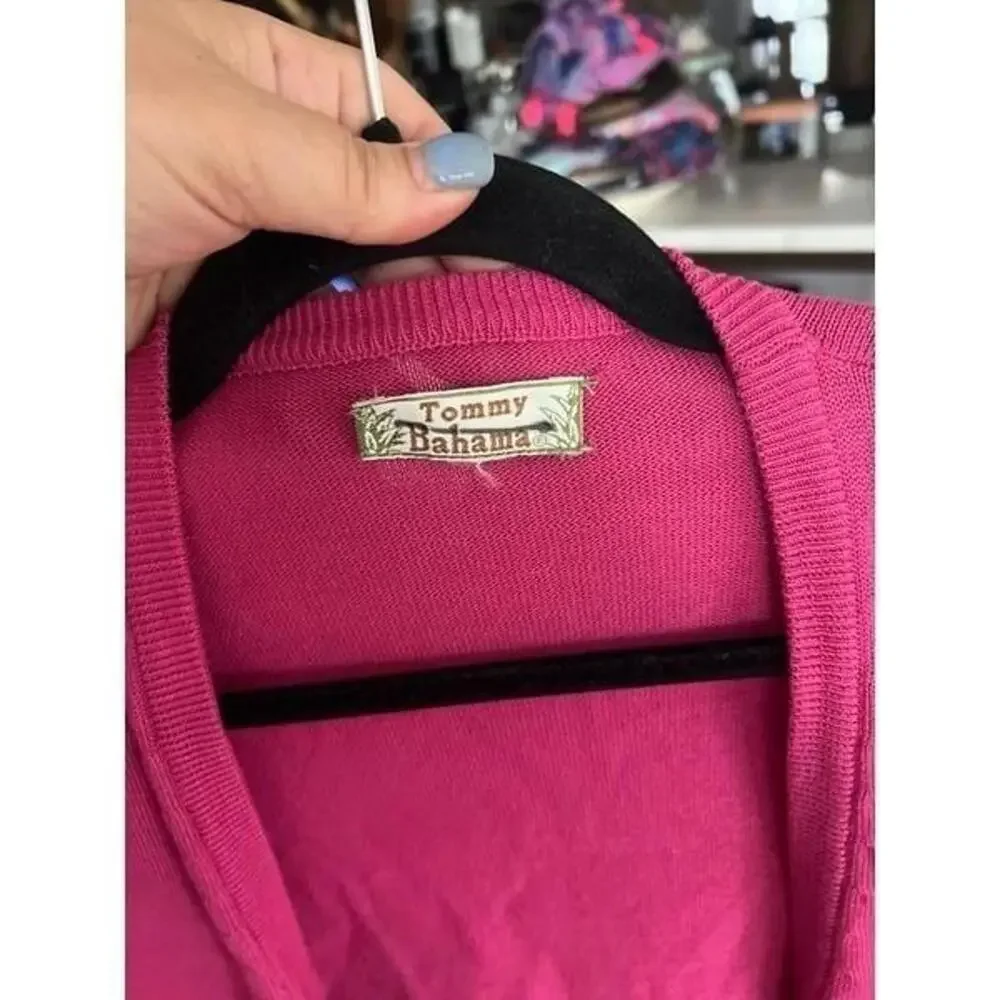 Tommy bahama pink Cardigan sweater‎ large